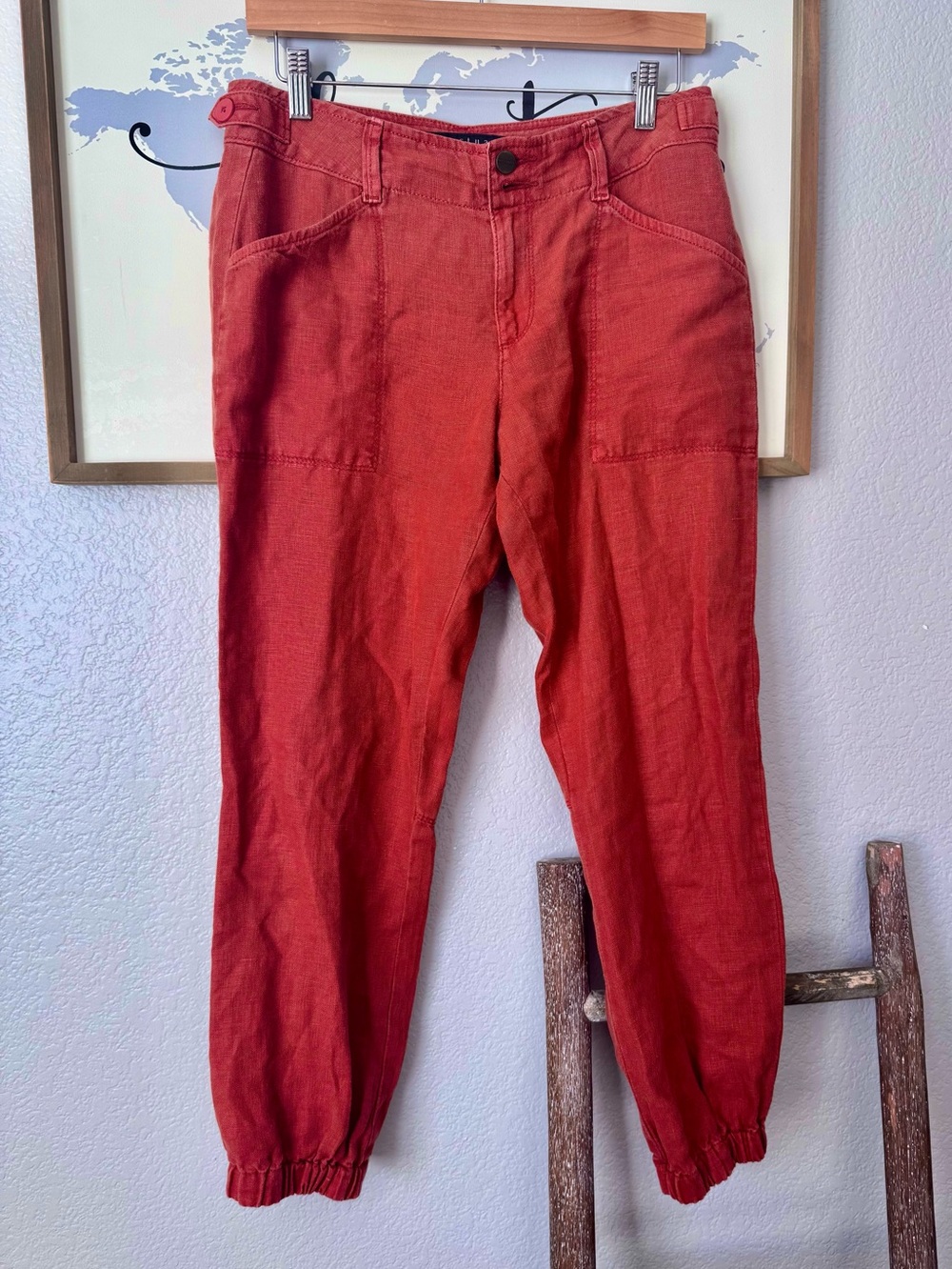 Sanctuary linen ankle joggers rust orange size 26